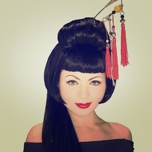 Chinese girl wig with accessories